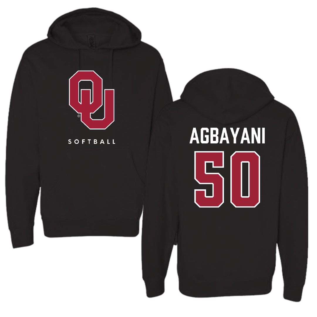 University of Oklahoma Softball Black Hoodie - #50 Ailana Agbayani
