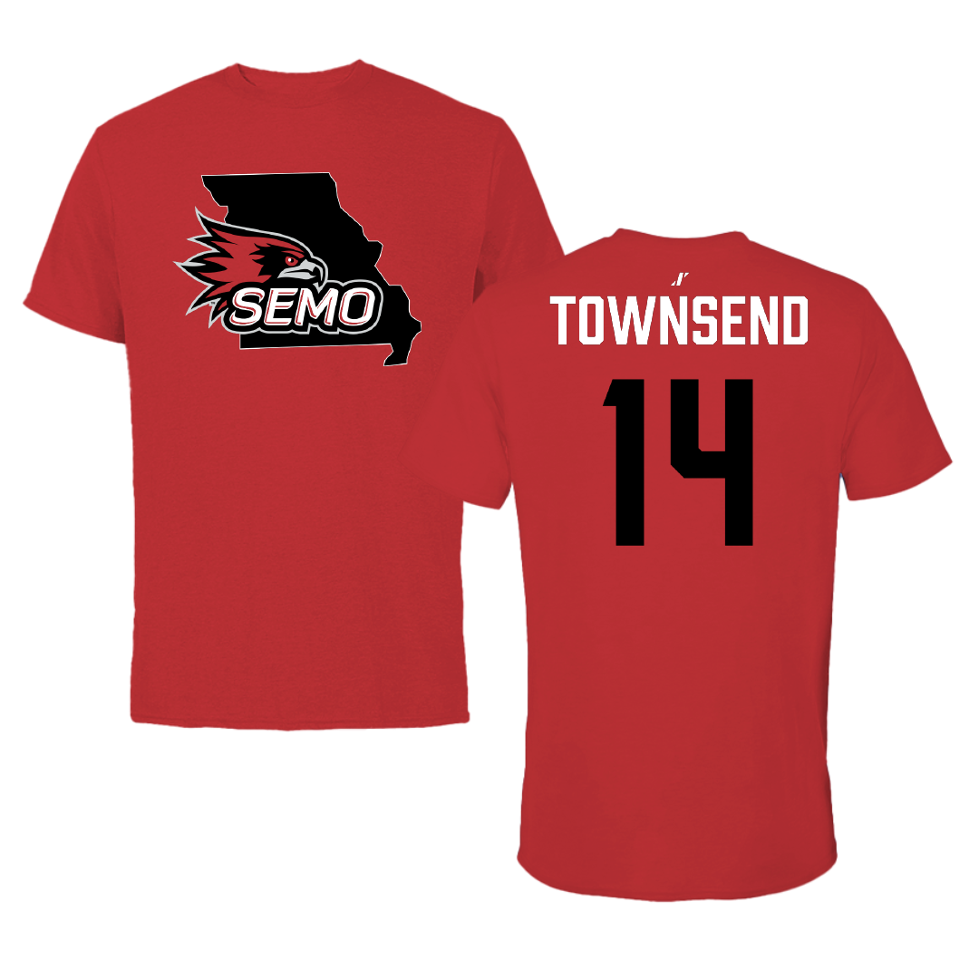 Southeast Missouri State University Football Red State Tee - #14 Amare Townsend