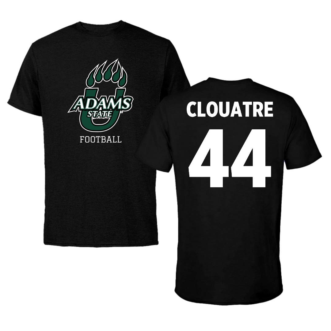 Adams State University Football Black State Tee - #44 Anthony Clouatre