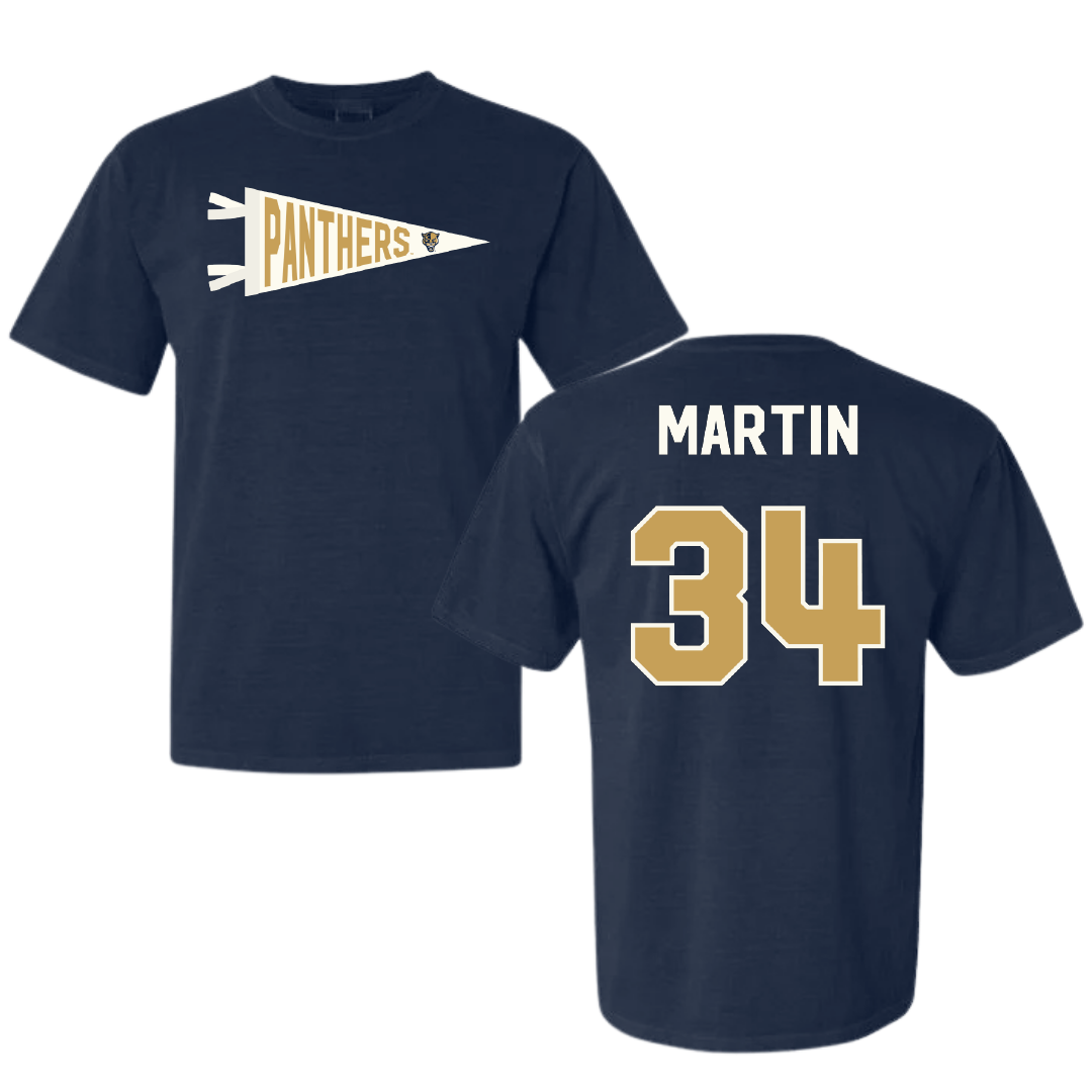Florida International University Baseball Navy Pennant Comfort Colors Tee - #34 Kevin Martin