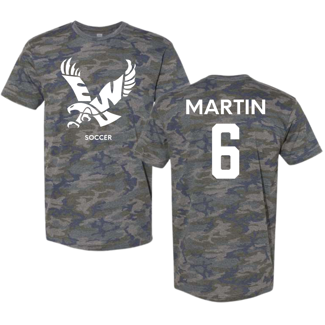 Eastern Washington University Soccer (W) Vintage Camo Tee - #6 Gillian Martin