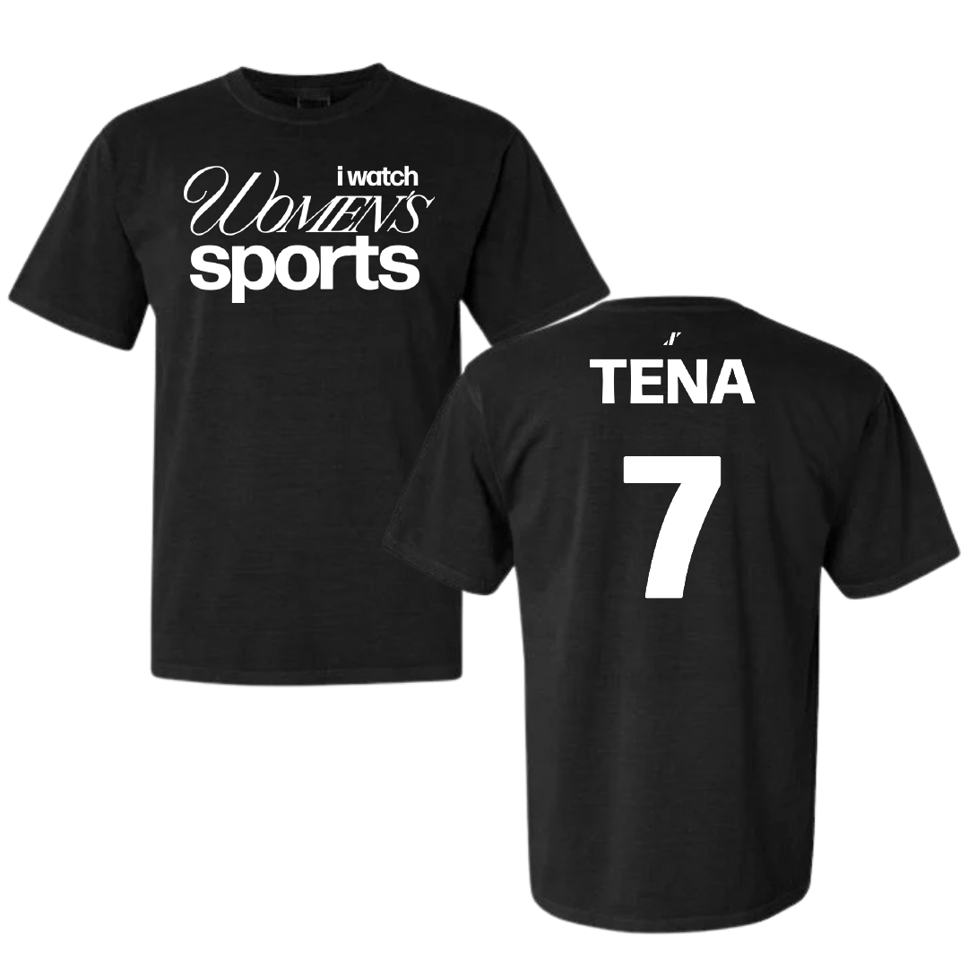 Adams State University Soccer Black WHM Comfort Colors Tee - #7 Colette Tena
