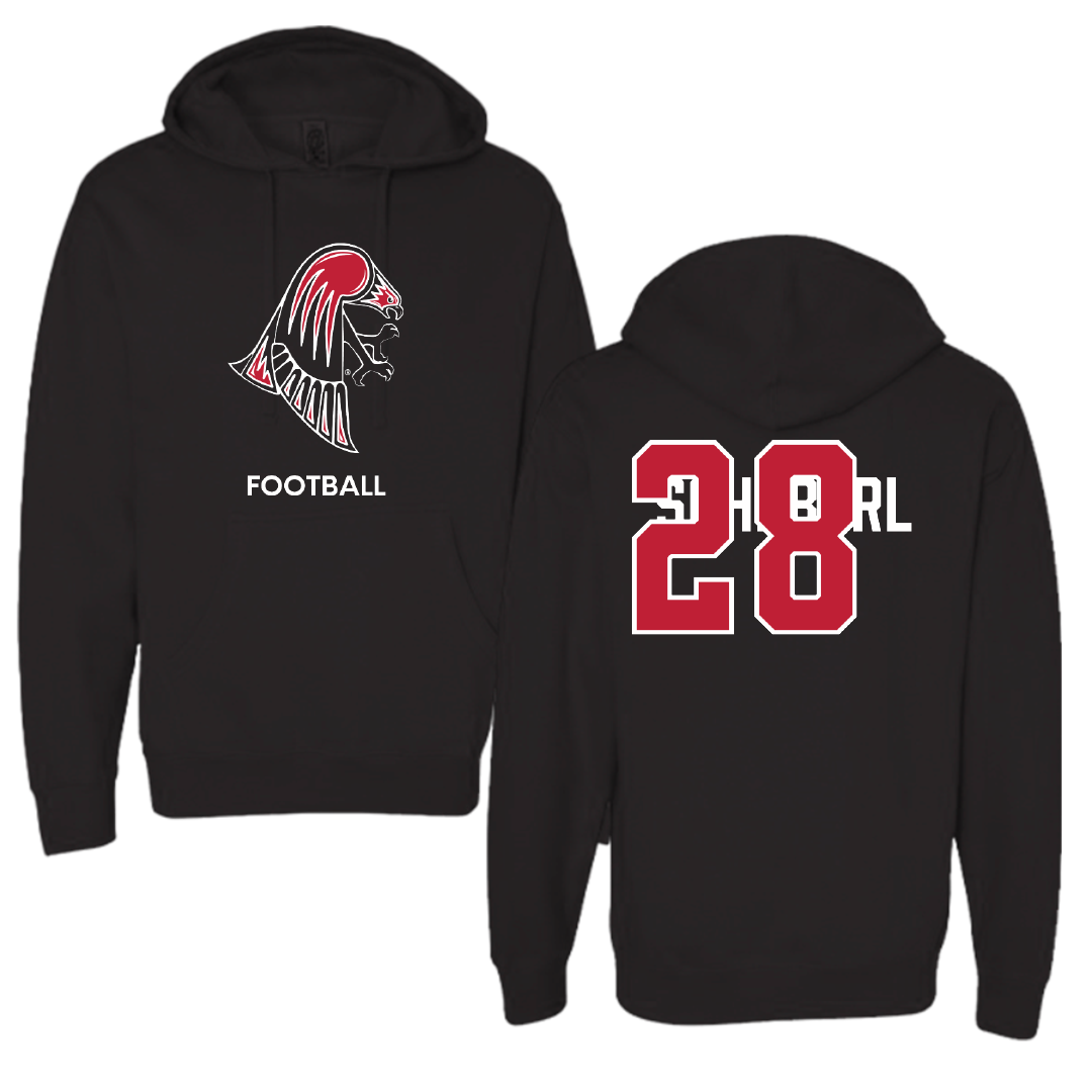 University of Wisconsin-River Falls Football Black Hoodie - #28 Justin Scheberl