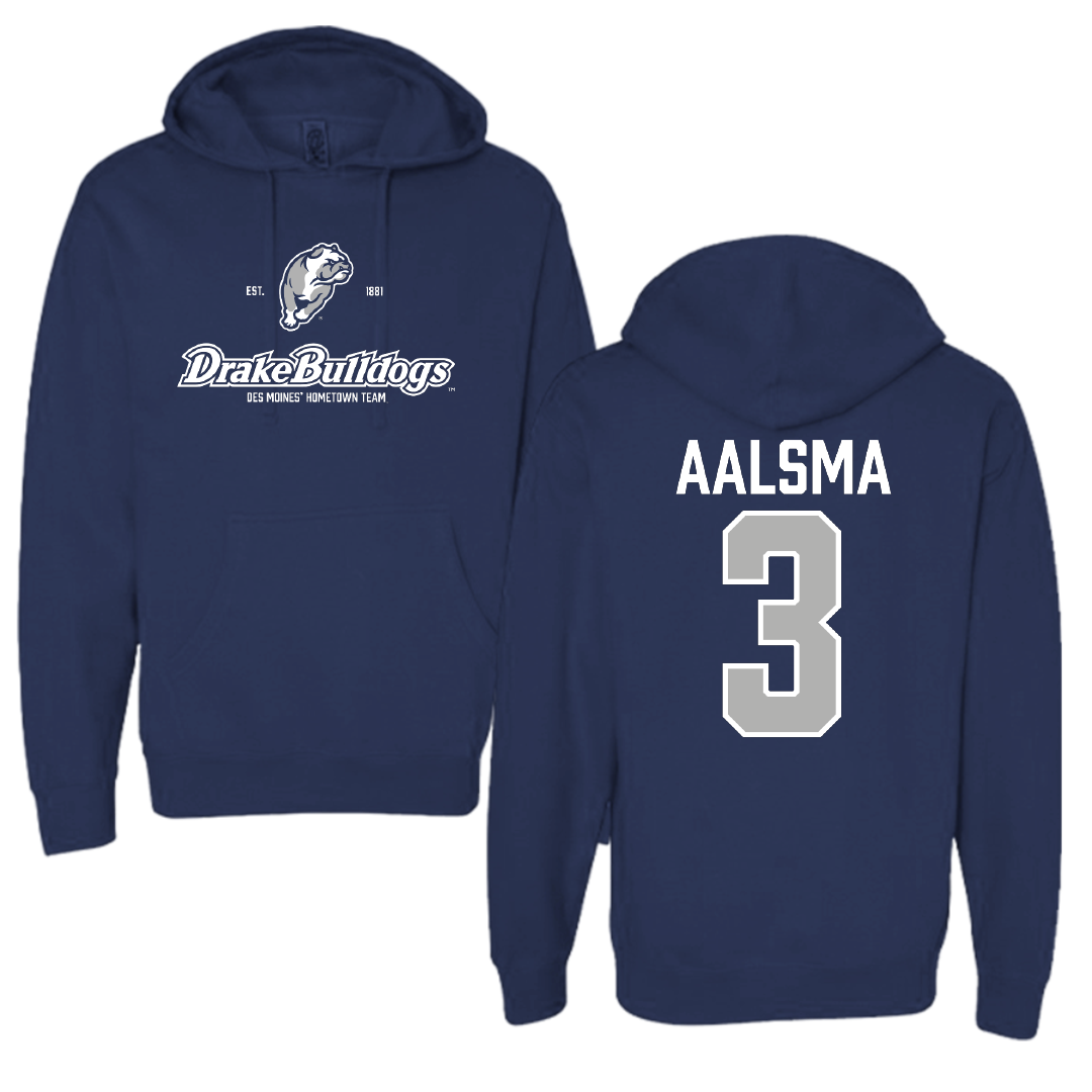 Drake University Basketball Navy General Hoodie - #3 Abbie Aalsma