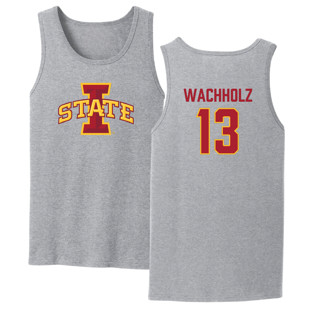 Iowa State University Volleyball Sport Gray Tank Top - #13 Lilly Wachholz