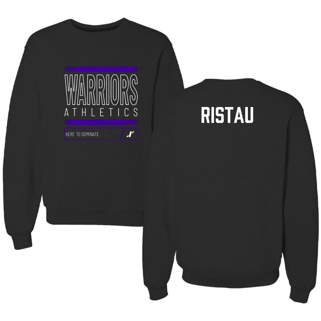 Winona State University Tennis Black Dominate Crewneck - Lainy Ristau