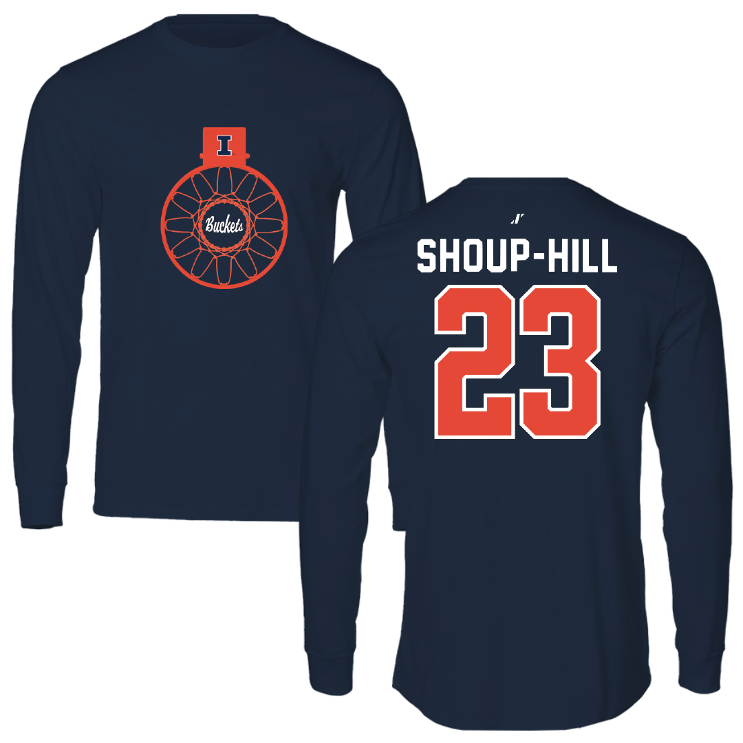 University of Illinois Basketball Navy Buckets Performance Long Sleeve - #23 Brynn Shoup-Hill