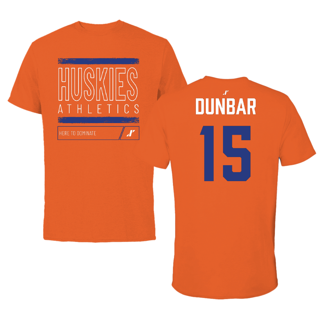 Houston Christian University Soccer (W) Orange Dominate Performance Tee - #15 Brynn Dunbar