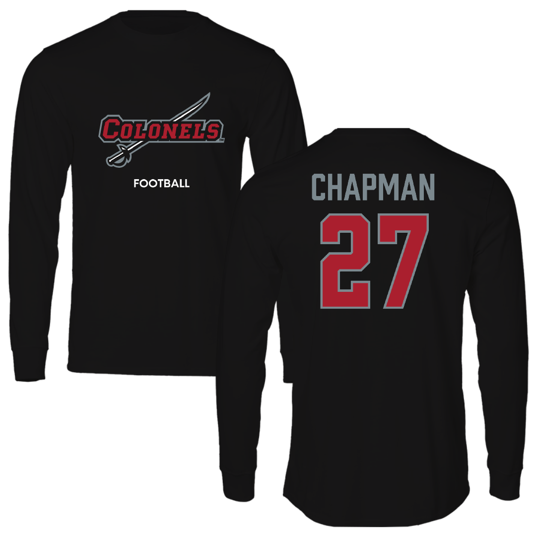 Nicholls State University Football Black Colonels Long Sleeve - #27 Gil Chapman