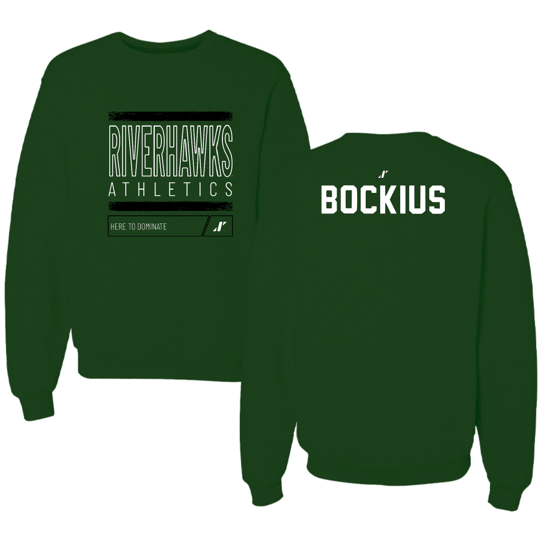 Northeastern State University Baseball Forest Green Dominate Crewneck - Brazen Bockius