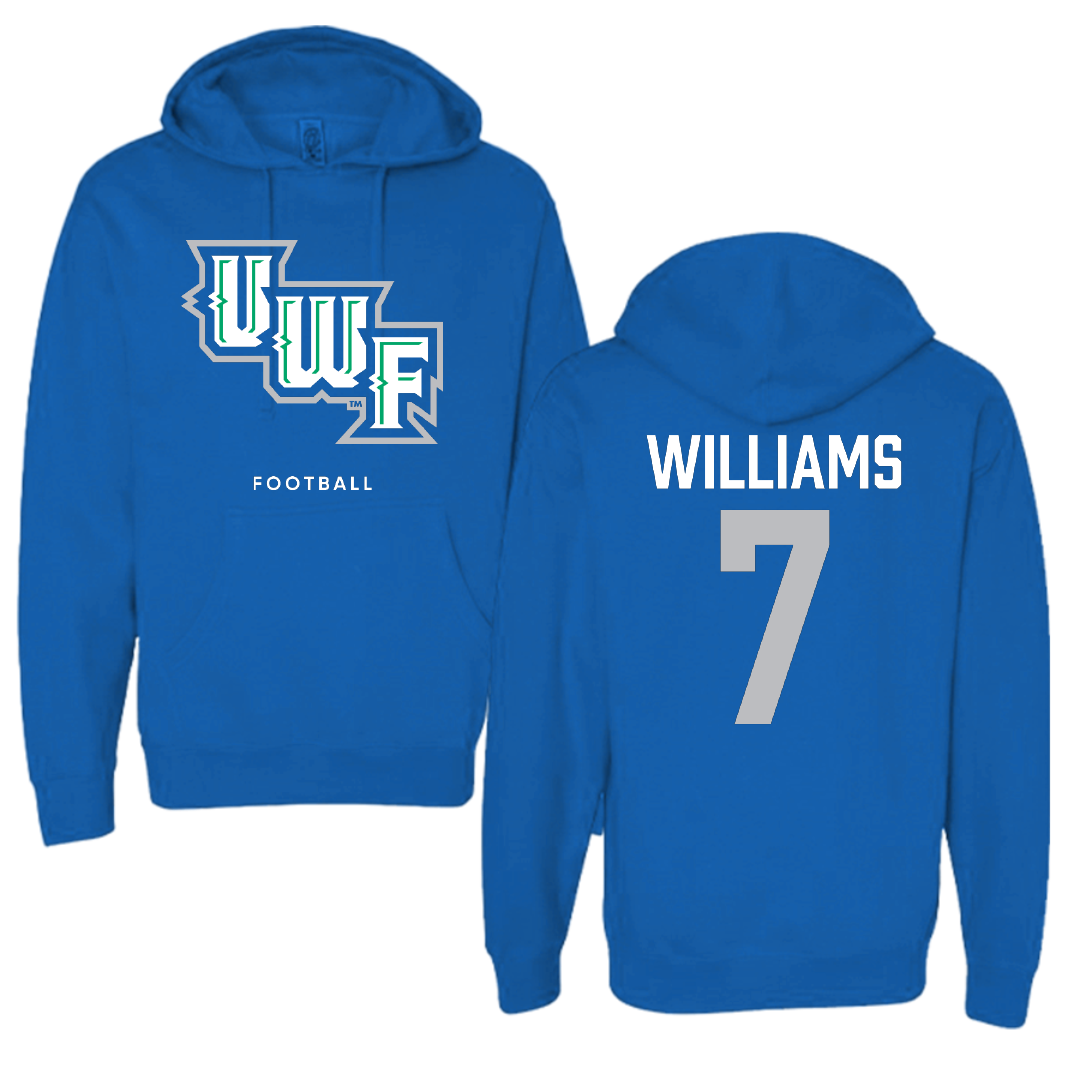 University of West Florida Football Blue Hoodie - #7 Justice Williams