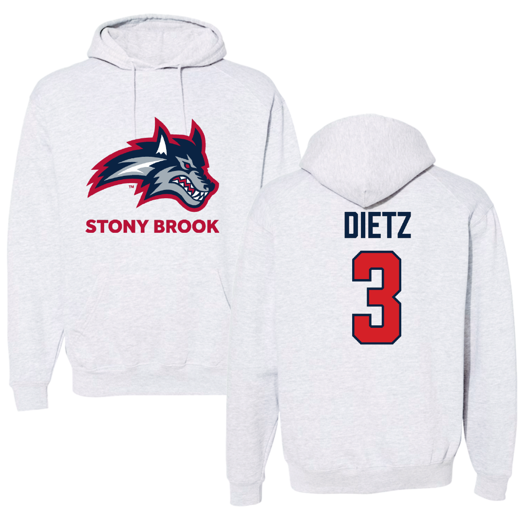 Stony Brook University Football Gray Hoodie - #3 Marqeese Dietz