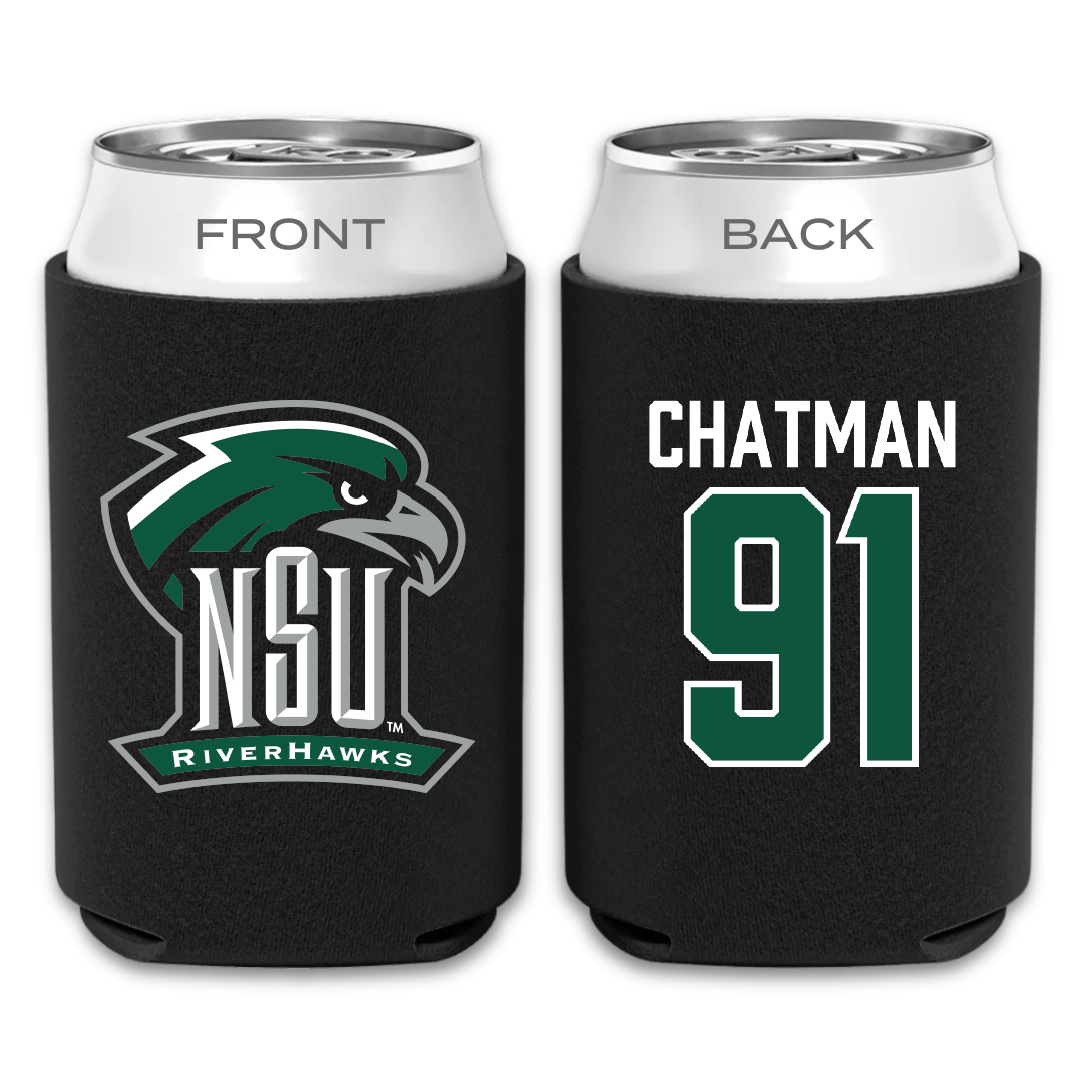 Northeastern State University Football Black Can Cooler - #91 Marquez Chatman