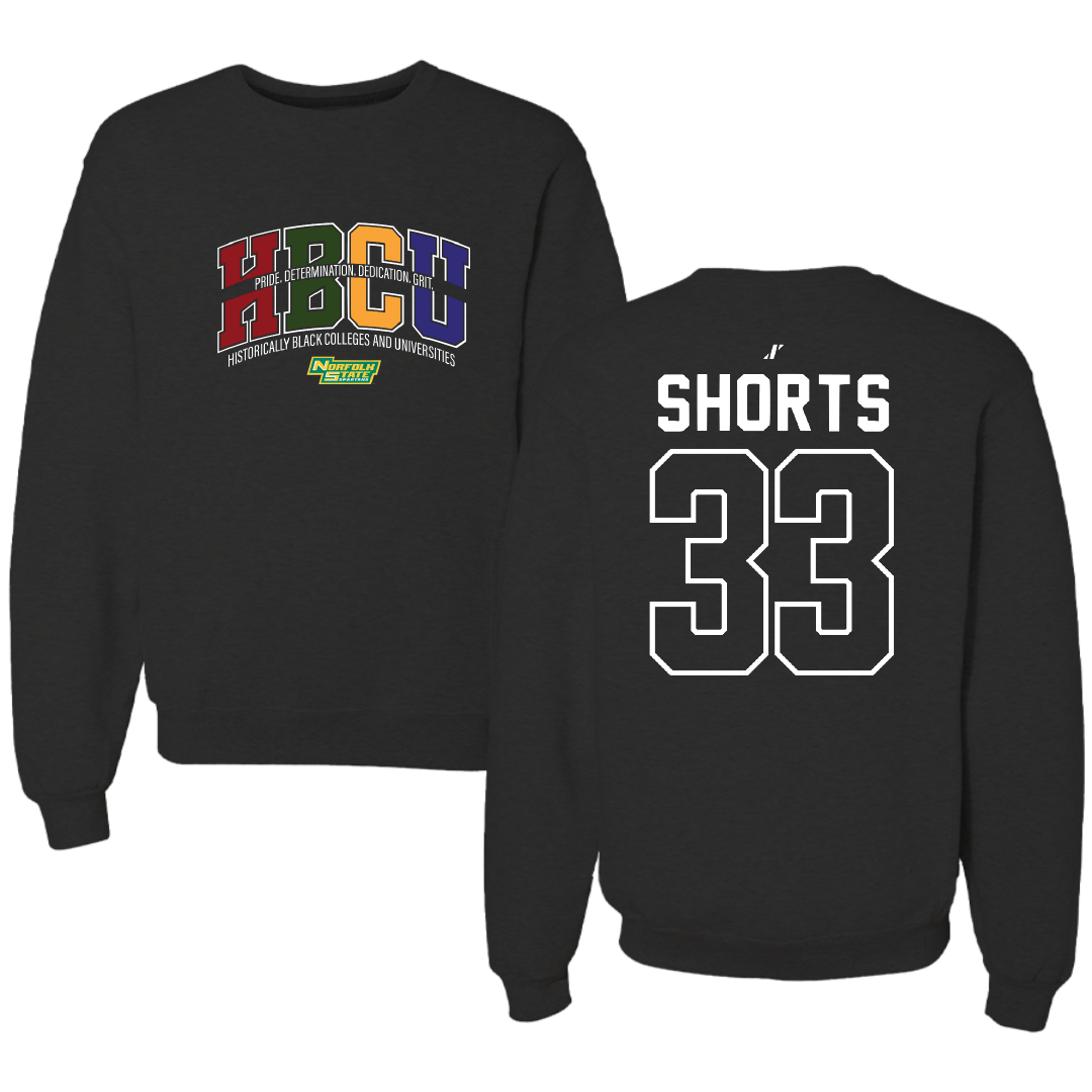 Norfolk State University Softball Black HBCU Crewneck - #33 Emory Shorts