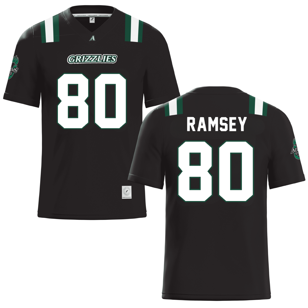 Adams State University Black Football Jersey - #80 Damarian Ramsey