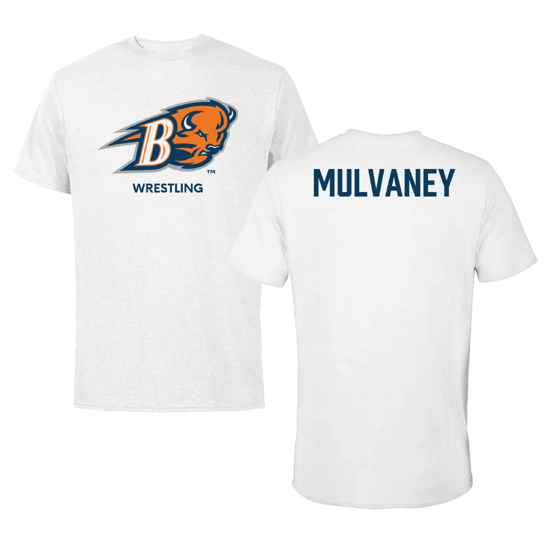 Bucknell University Wrestling (M) White Performance Tee - Noah Mulvaney