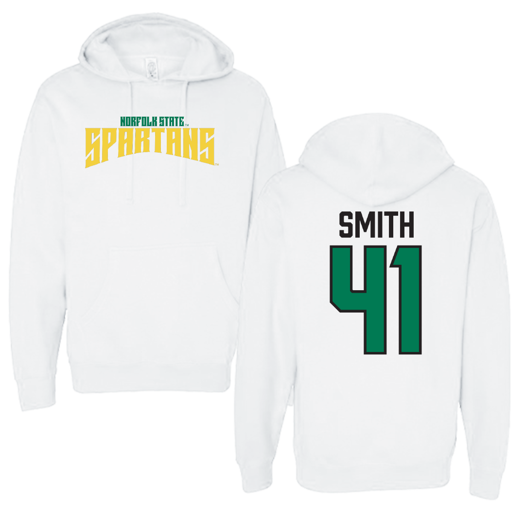 Norfolk State University Football White Classic Hoodie - #41 Jayden Smith