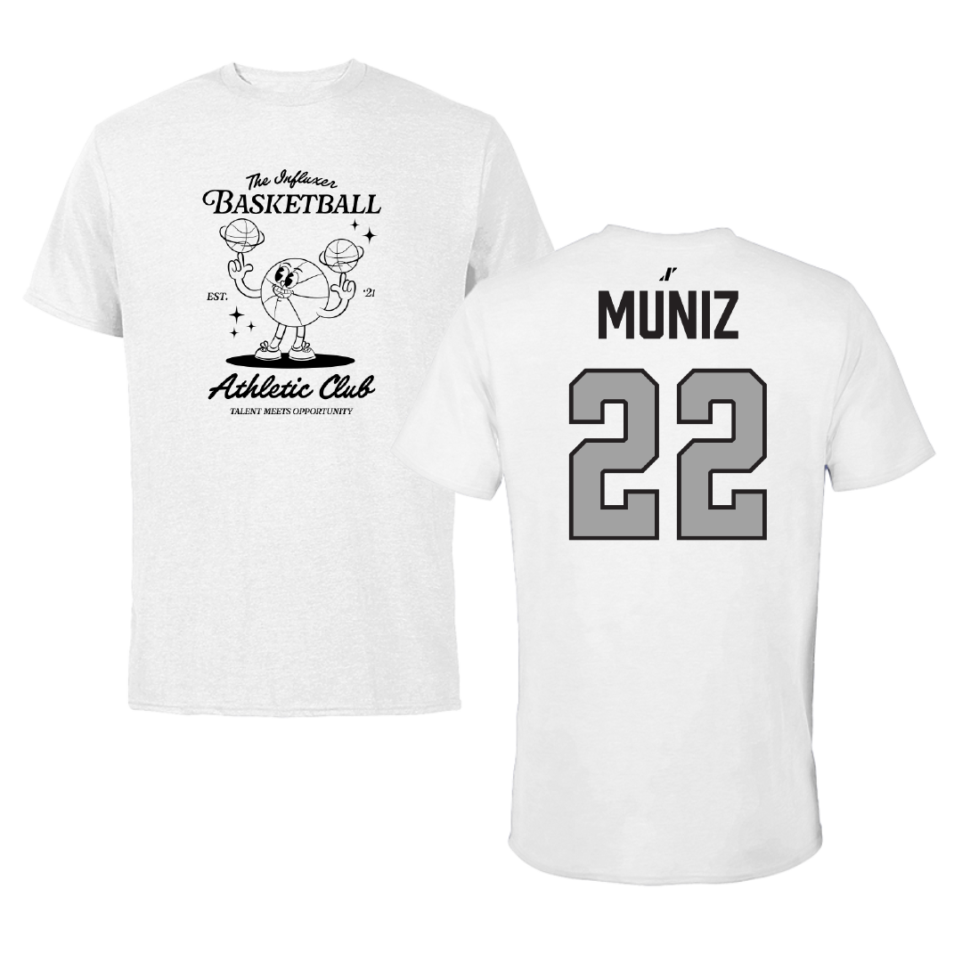 Basketball White Influxer Athletic Club Tee - #22 Madelynn Muniz