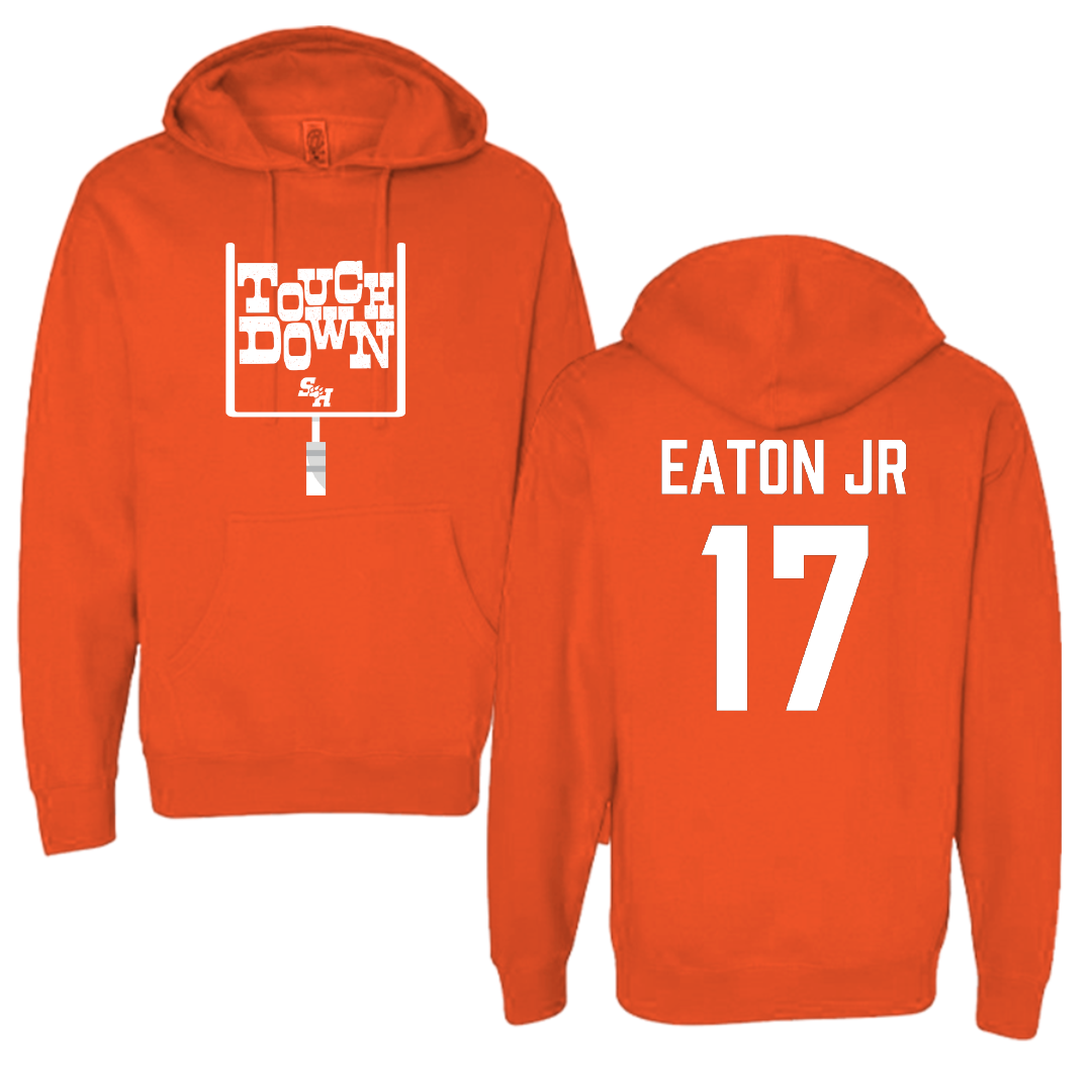 Sam Houston State University Football Orange Touchdown Hoodie - #17 Christopher Eaton Jr