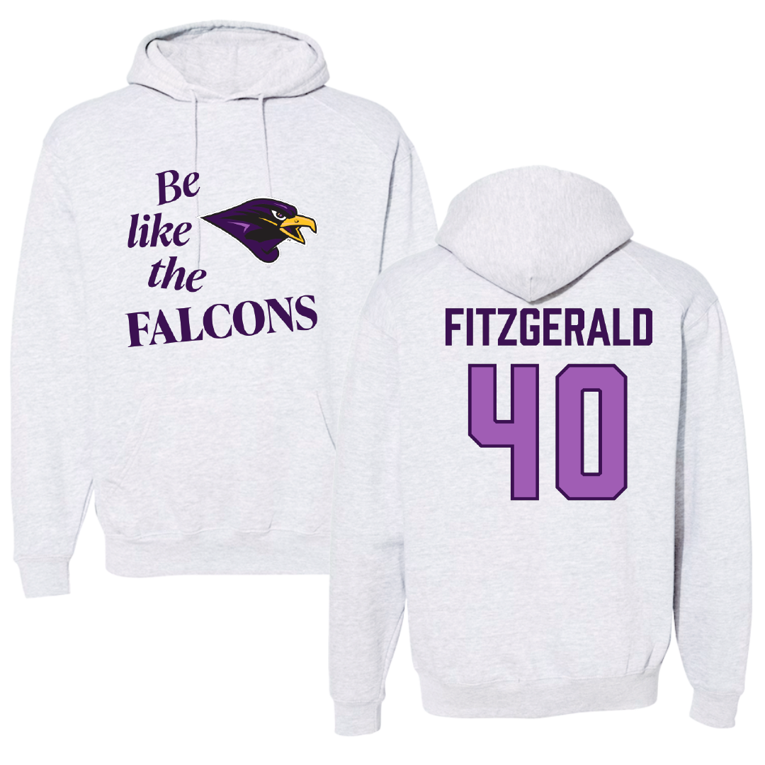 University of Montevallo Baseball Light Gray Be Like Us Hoodie - #40 Jack Fitzgerald