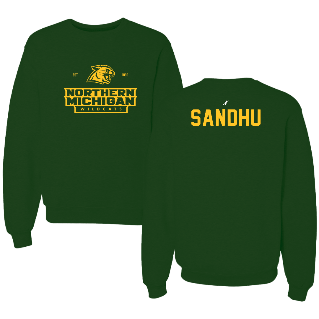 Northern Michigan University Wrestling Forest Green General Crewneck - Bryn Sandhu
