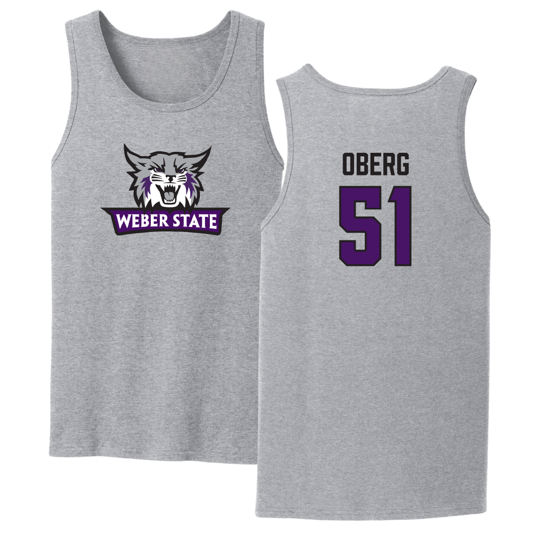 Weber State University Football Sport Gray Tank Top - #51 Ashden Oberg