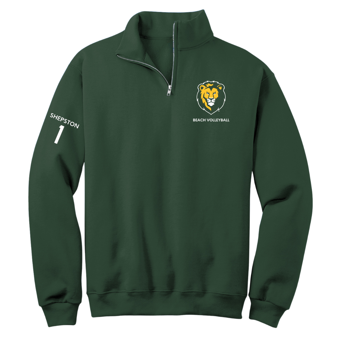 Southeastern Louisiana University Beach Volleyball Forest Green Quarter-Zip - #1 Maddie Shepston