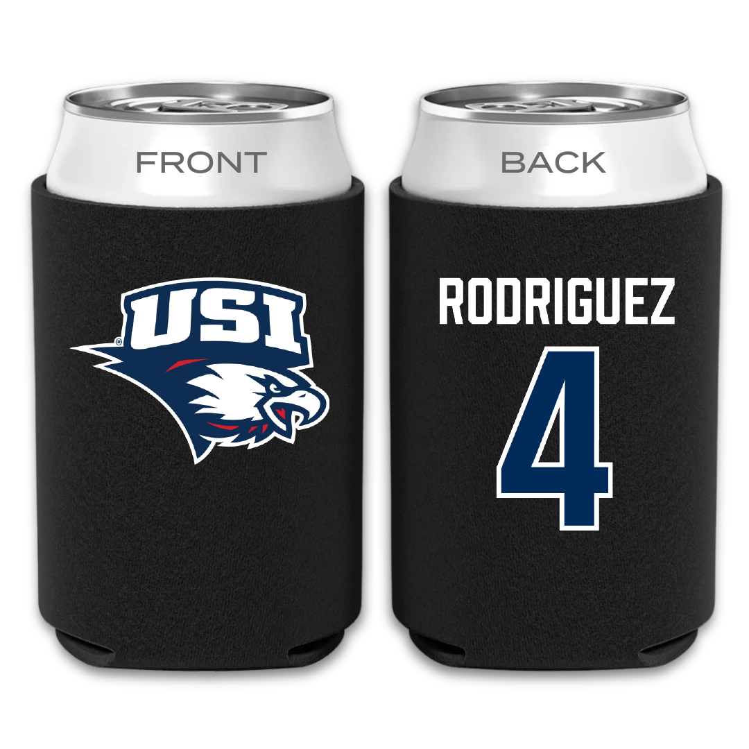 University of Southern Indiana Soccer Black Can Cooler - #4 Diego Rodriguez