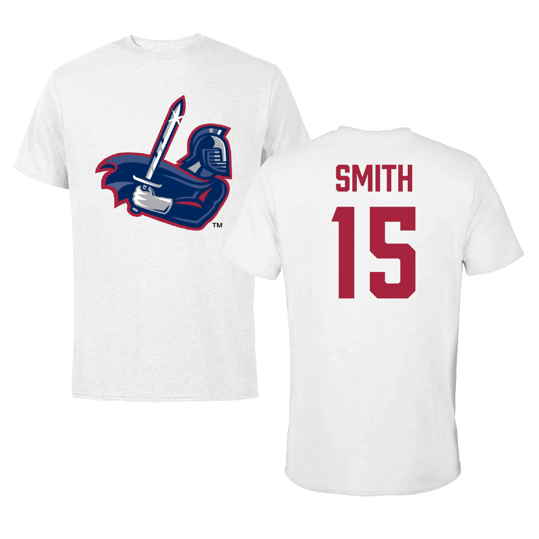 Sterling College Basketball White Performance Tee - #15 Julian Smith