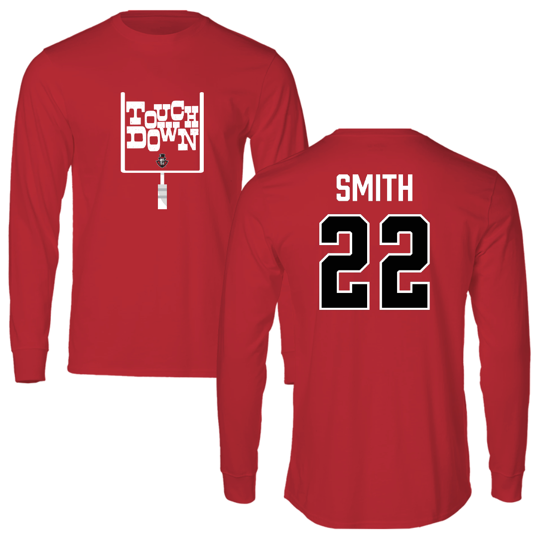 Austin Peay State University Football Red Touchdown Performance Long Sleeve - #22 Carson Smith