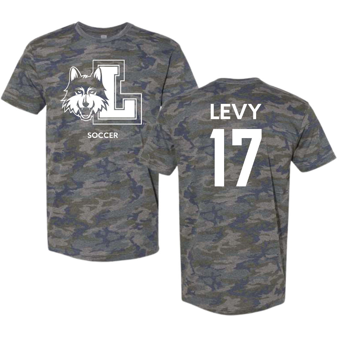 Loyola University-Chicago Soccer (W) Vintage Camo Tee - #17 Dylan Levy