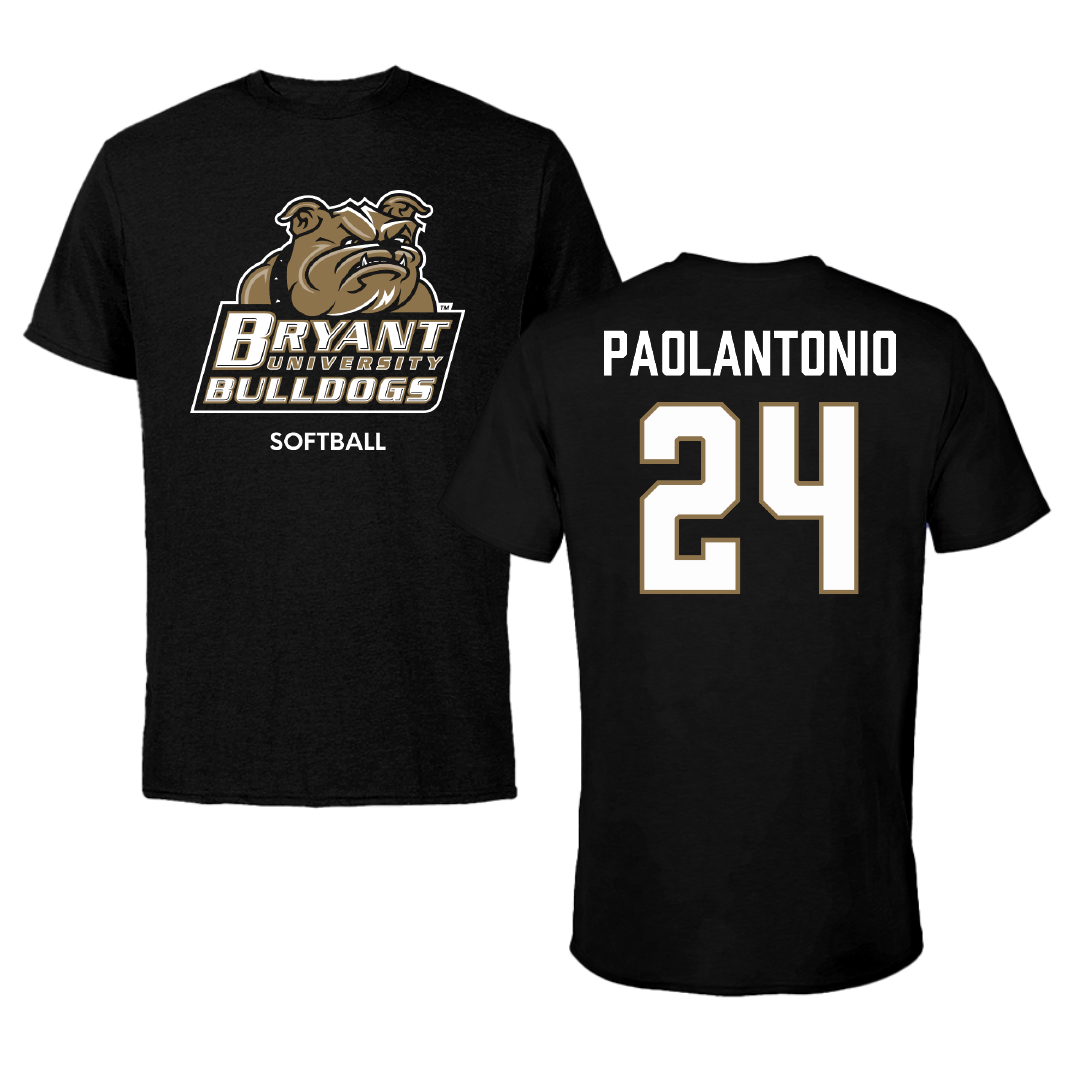Bryant University Softball Black Tee - #24 Caroline Paolantonio