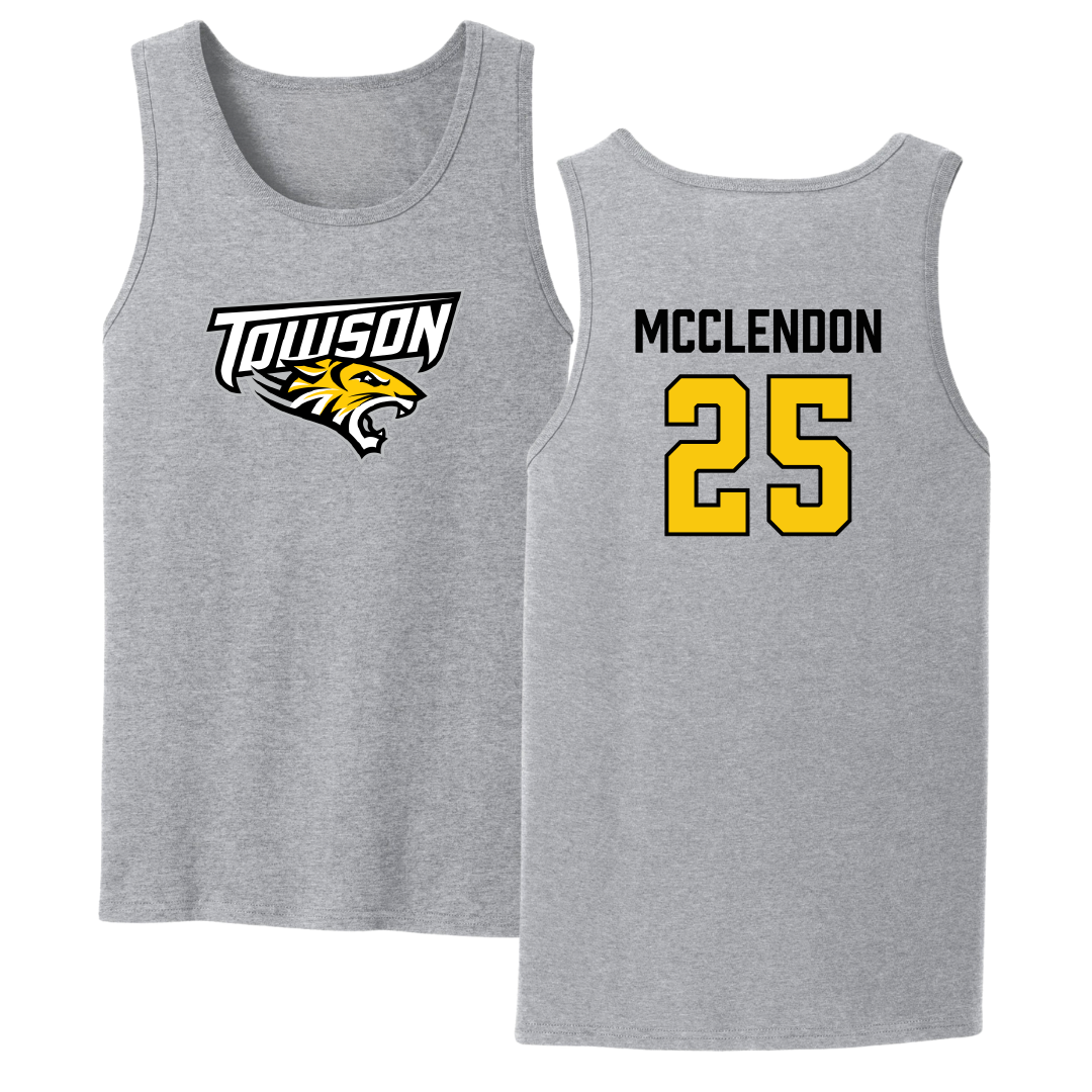 Towson University Football Sport Gray Tank Top - #25 Cedric McClendon