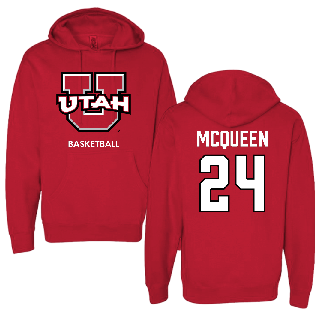 University of Utah Basketball (W) Red Utes Hoodie - #24 Kennady McQueen