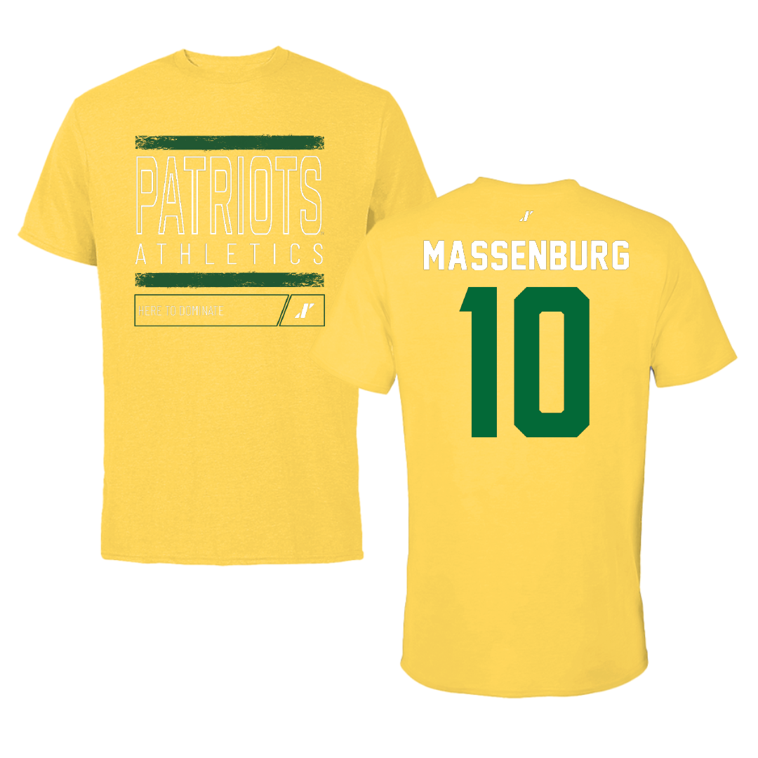 George Mason University Basketball Yellow Dominate Tee - #10 Trinity Massenburg