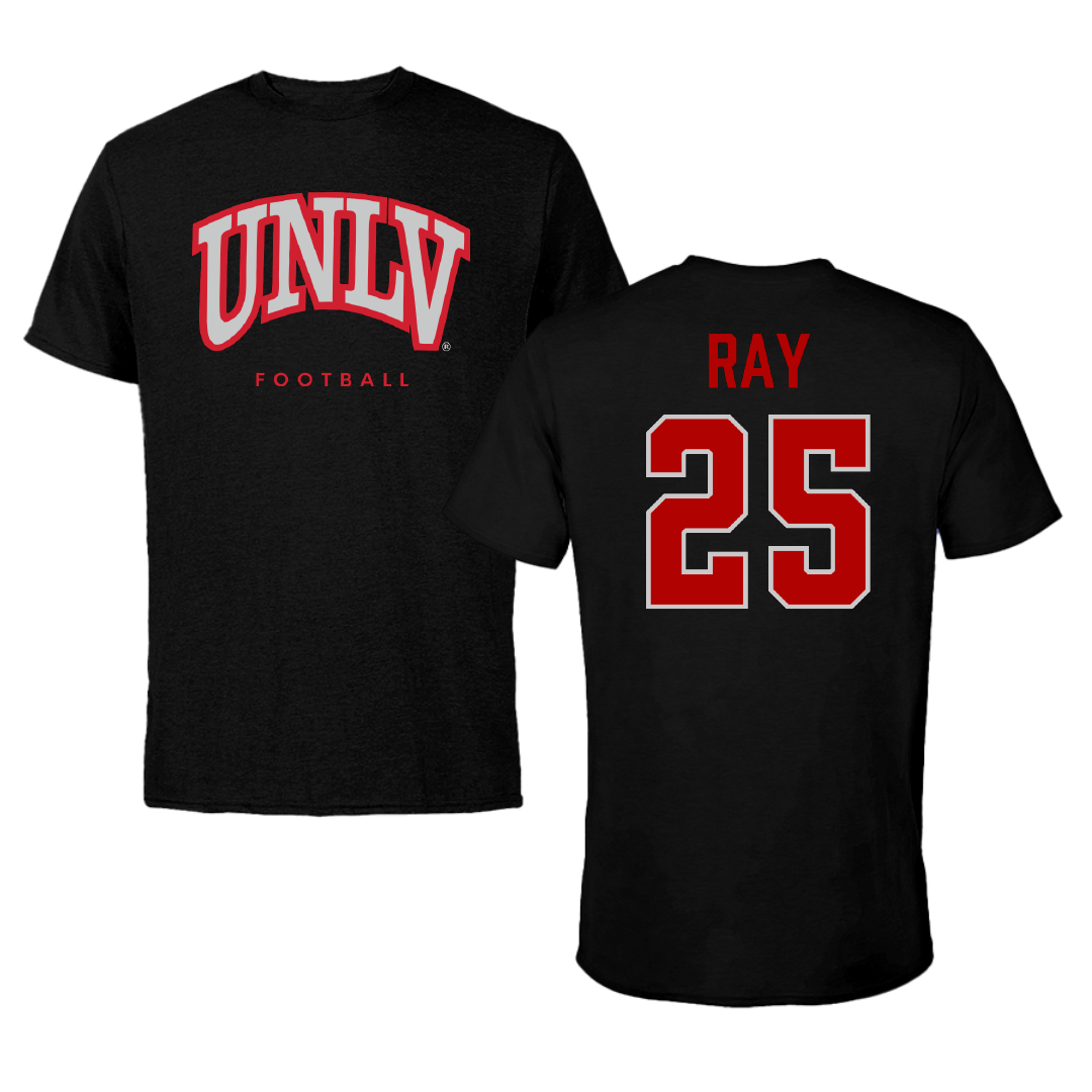 University of Nevada-Las Vegas Football Black Performance Tee - #25 Rogerick Ray