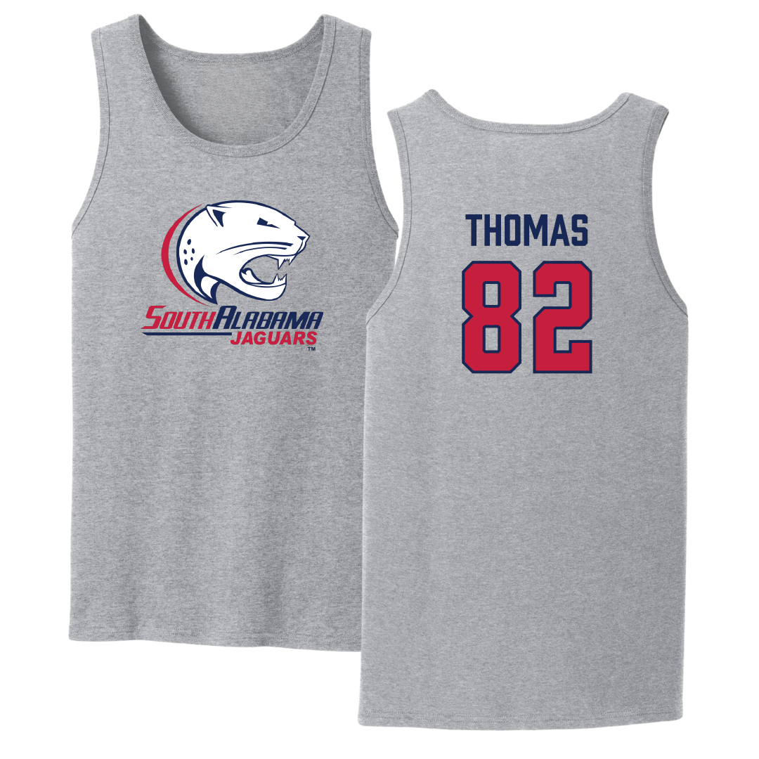 University of South Alabama Football Sport Gray Tank Top - #82 Trent Thomas