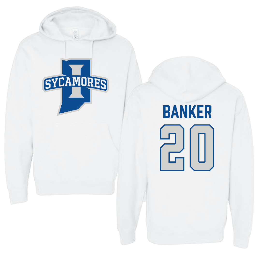 Indiana State University Baseball White Hoodie - #20 Brady Banker