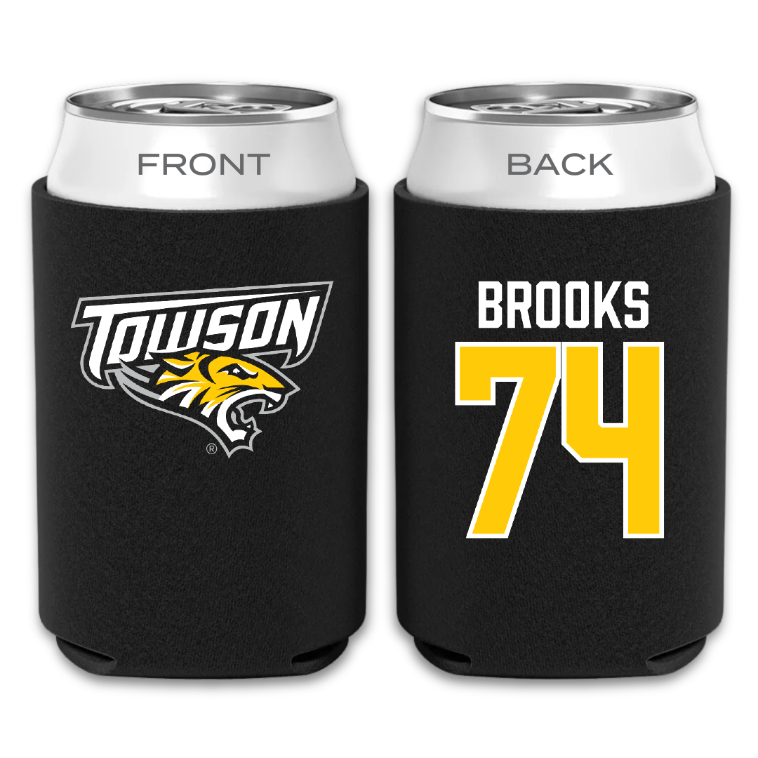 Towson University Football Black Can Cooler - #74 KJ Brooks