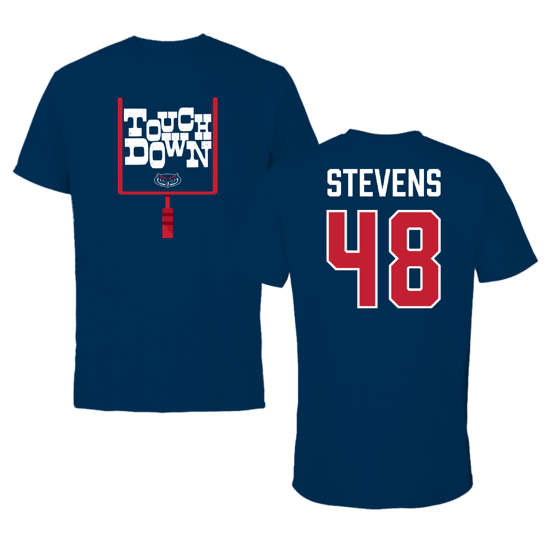 Florida Atlantic University Football Navy Touchdown Tee - #48 Dai'Sean Stevens