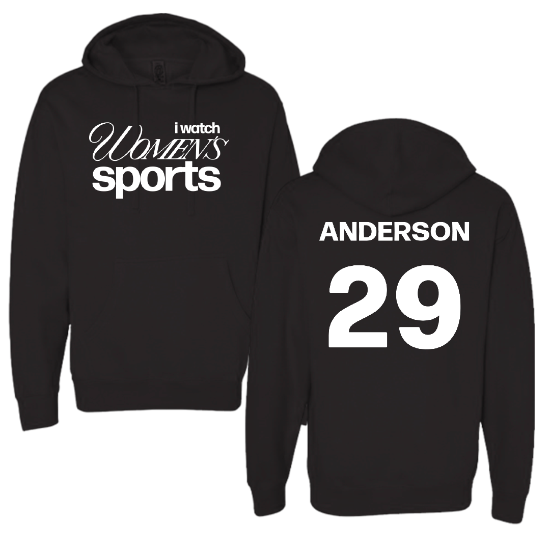 George Mason University Softball Black WHM Hoodie - #29 Jordan Anderson