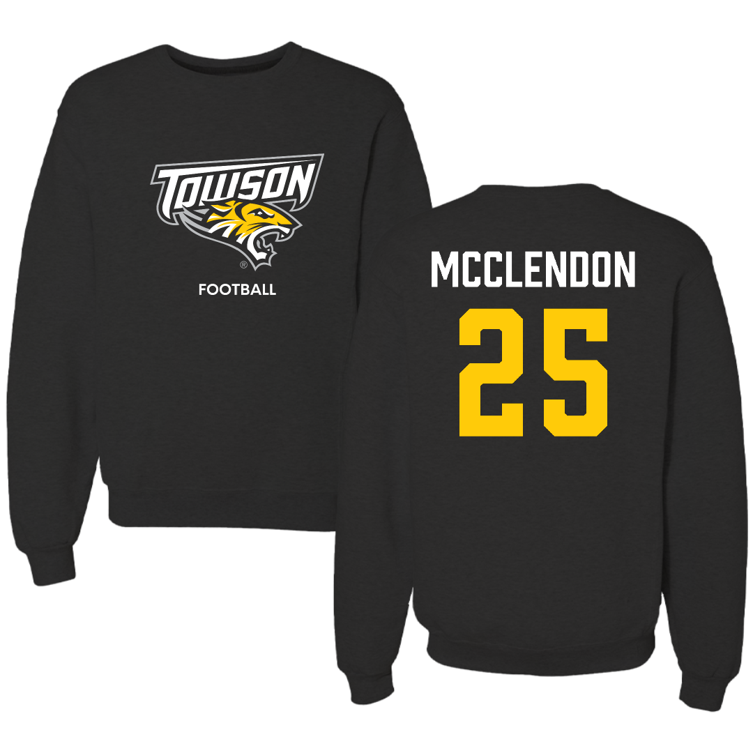 Towson University Football Black Crewneck - #25 Cedric McClendon
