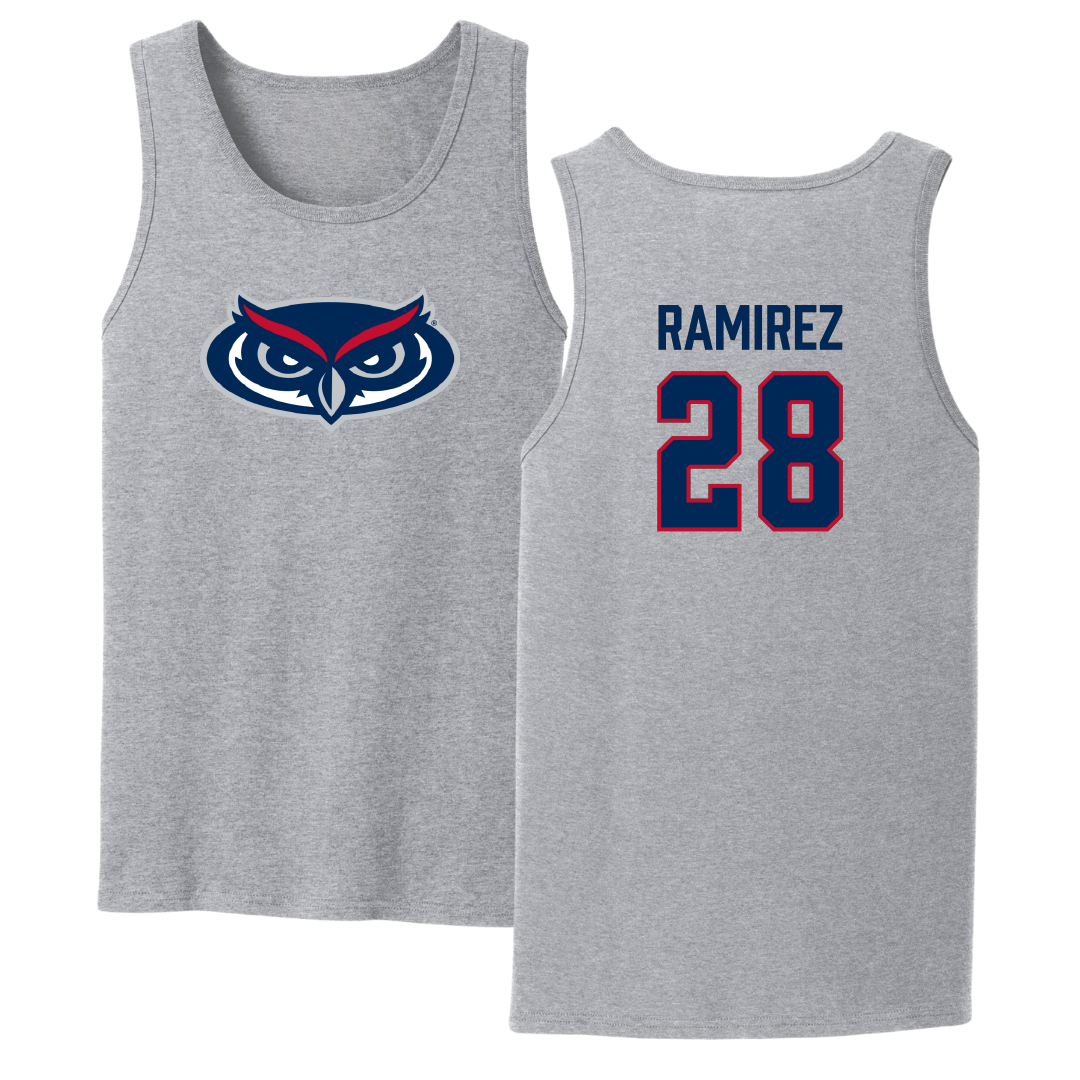 Florida Atlantic University Soccer Sport Gray Tank Top - #28 Jianna Ramirez