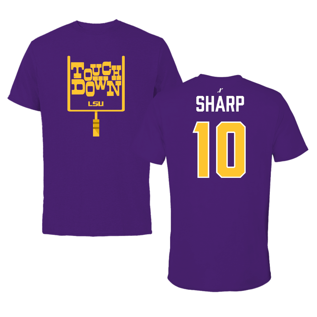 Louisiana State University Football Purple Touchdown Tee - #10 Bauer Sharp