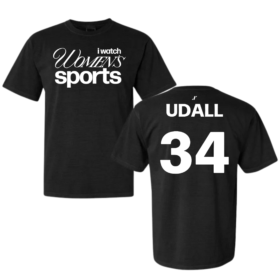 Brigham Young University Softball Black WHM Comfort Colors Tee - #34 Madison Udall