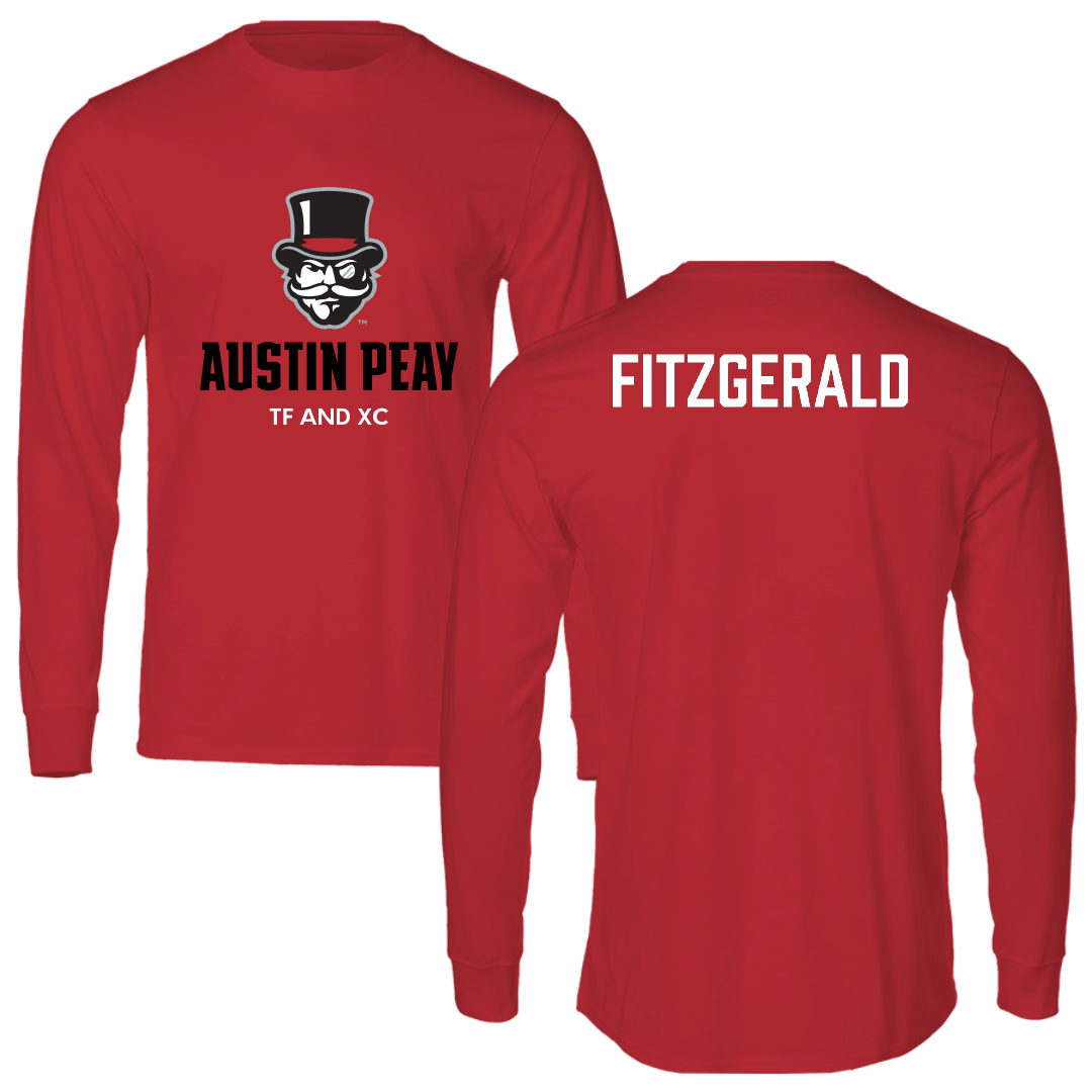 Austin Peay State University TF and XC Red Mascot Performance Long Sleeve - Jack Fitzgerald