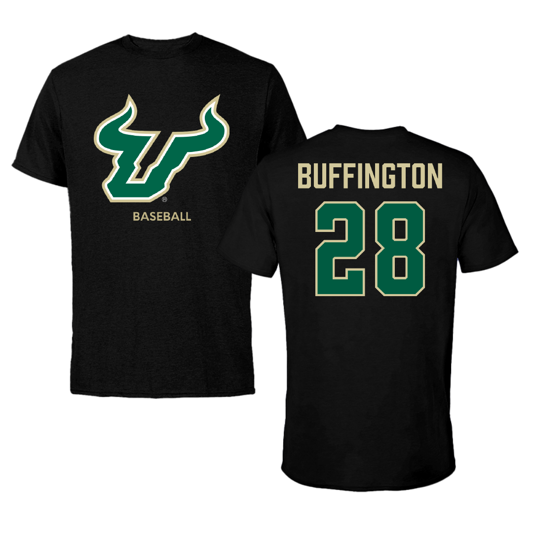 University of South Florida Baseball Black Performance Tee - #28 Matthew Buffington