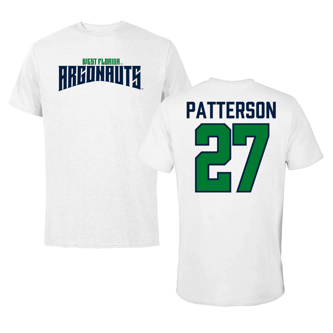 University of West Florida Football White Classic Tee - #27 Tyler Patterson