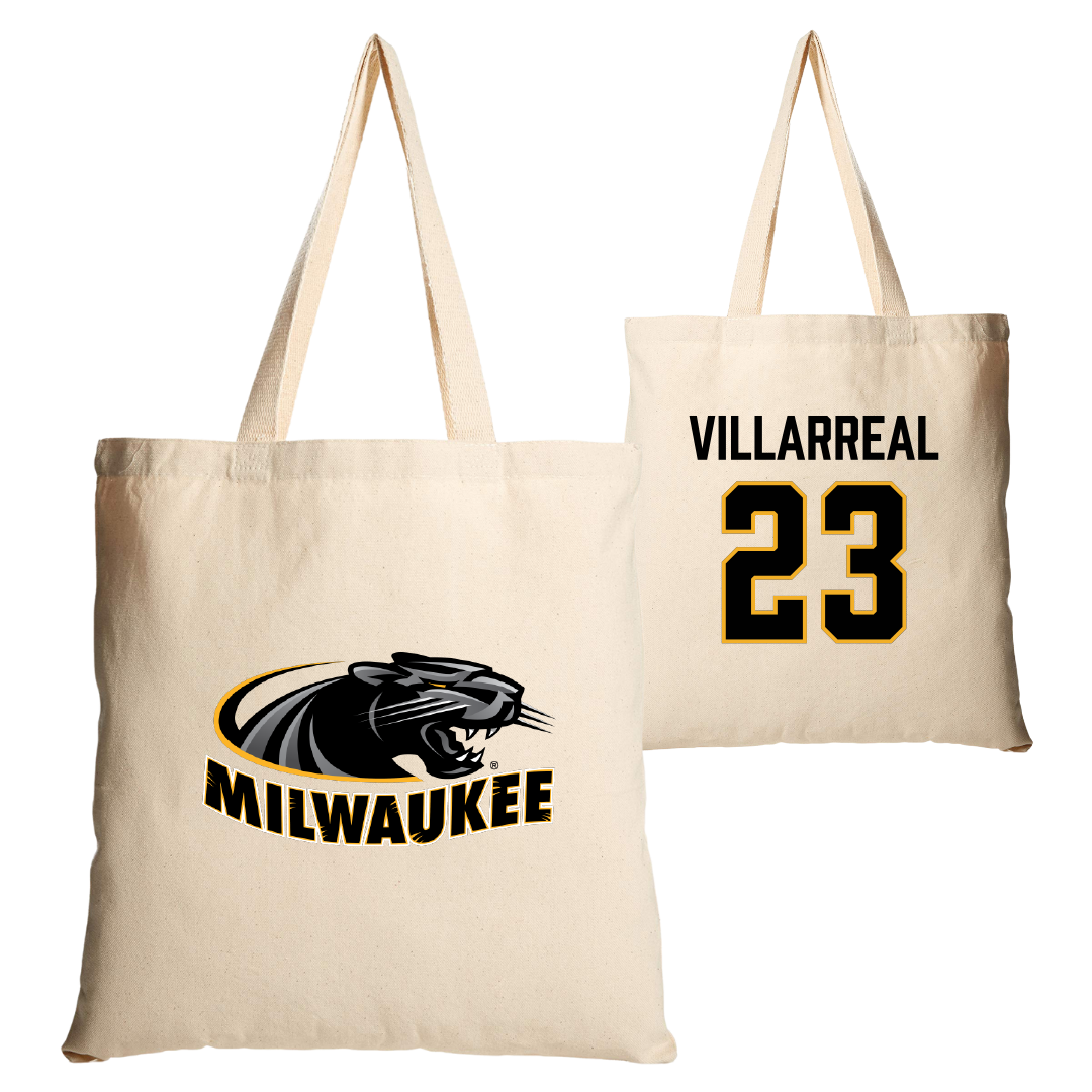 University of Wisconsin-Milwaukee Basketball Tan Canvas Tote Bag - #23 Austin Villarreal