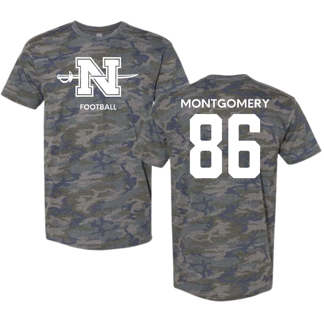 Nicholls State University Football Vintage Camo Tee - #86 Ty Montgomery